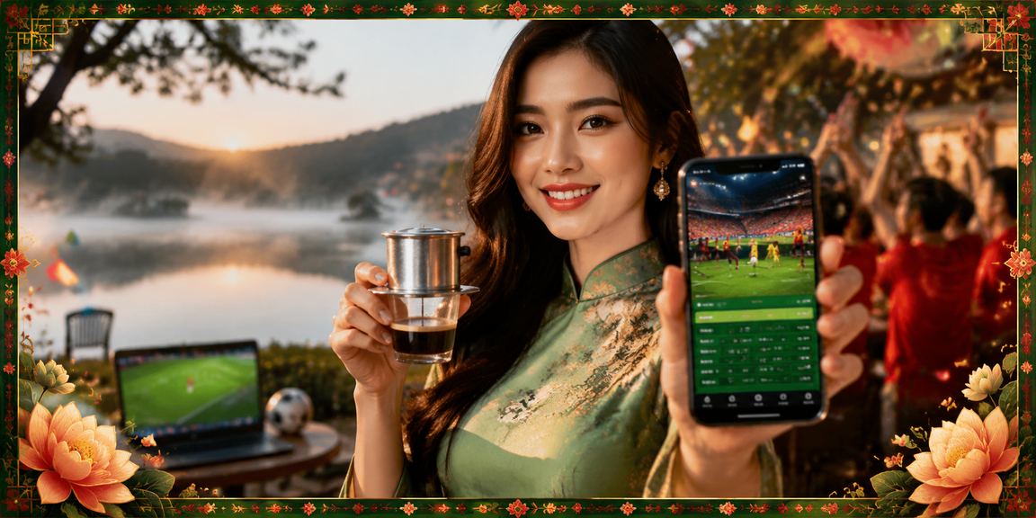 Người chơi thư giãn với cà phê tại Đà Lạt trong khi theo dõi cá cược thể thao