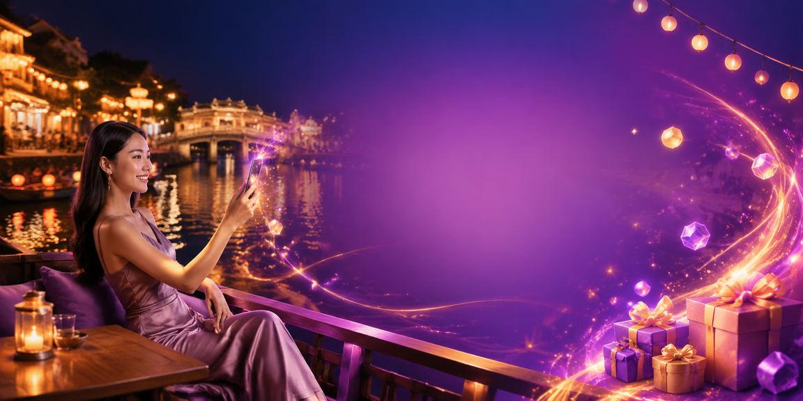 Người dùng chơi casino di động tại Hội An bên ly cà phê